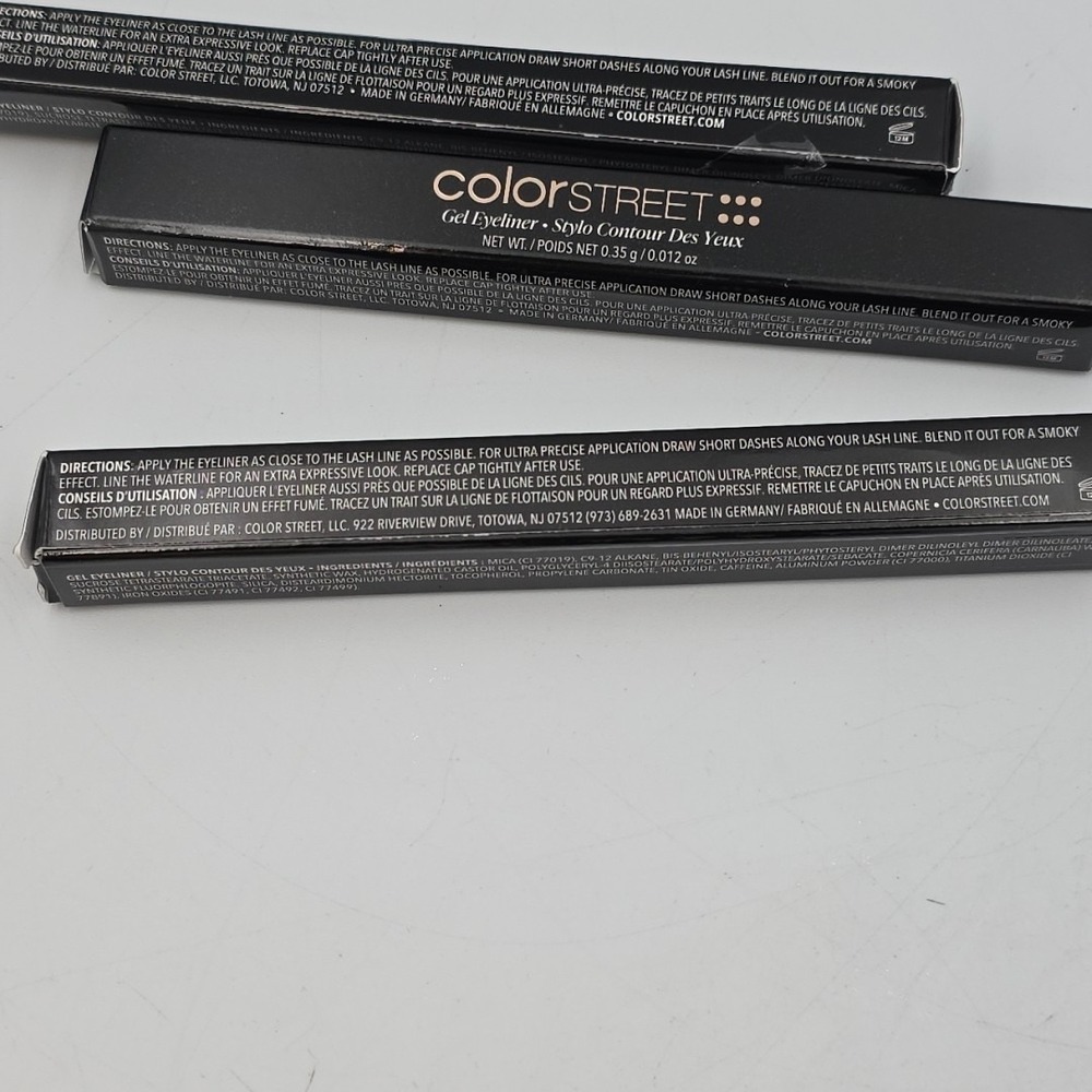 Color Street Gel Eyeliner Lot Of 3 Mahogany,Railway,& Noir New In Box - Picture 4 of 5